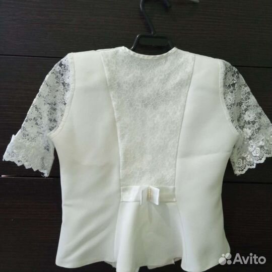 Белая Блузка, рубашка,жакет,122-128