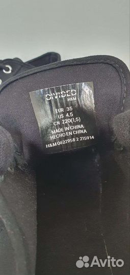 Кеды чёрные 35 размер divided H&M