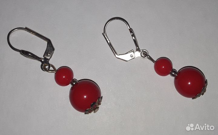 Серьги коралловые
