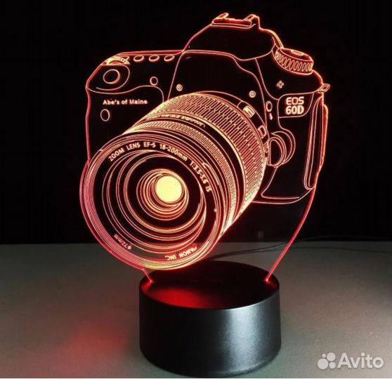 3D ночник светильник,7 цветов подсветки