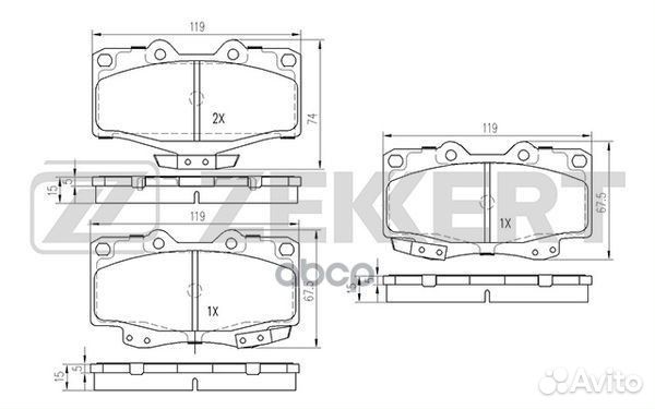Колодки торм. диск. передн. Toyota Hilux (N30-N
