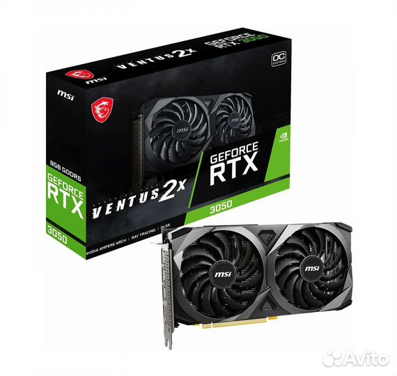 Видеокарта MSI GeForce RTX 3050 ventus 2X OC, 8 гб
