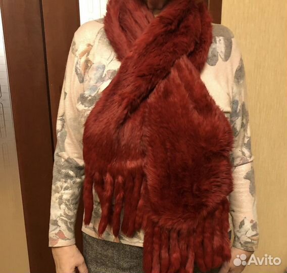 Шарф из вязаной норки