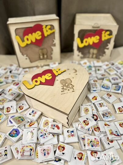 Подарочный набор шоколад Love is в дерев.коробке