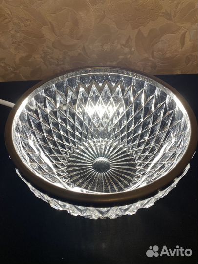 Хрустальный салатник с ободком