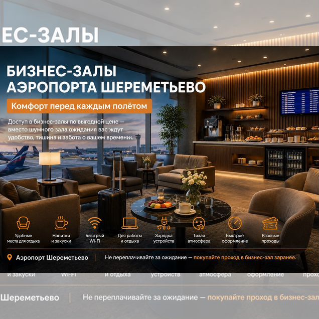 Проход в бизнес зал Шереметьево SVO Москва