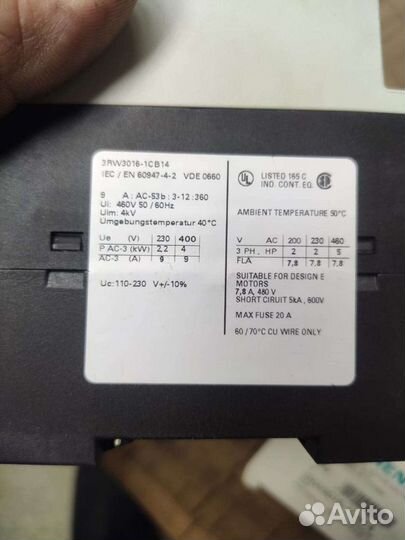 Siemens 3RW3016-1CB14 устройство мягкого пуска
