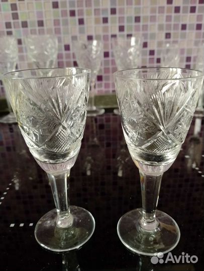 Хрустальные винтажные разные рюмочки