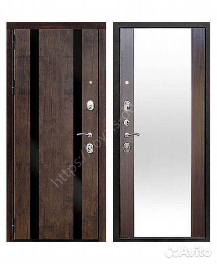 Металлическая входная дверь с зеркалом