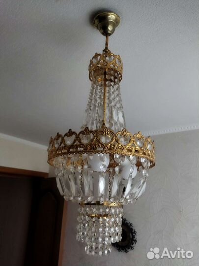 Люстра латунь богемское стекло
