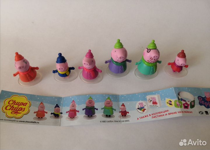 Свинка Пеппа фигурки из чупа чупс