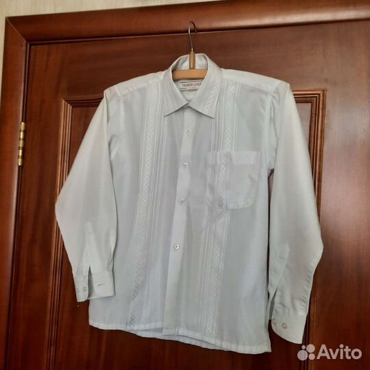 Рубашка белая, голубая, бордовая, жилет р.128-134