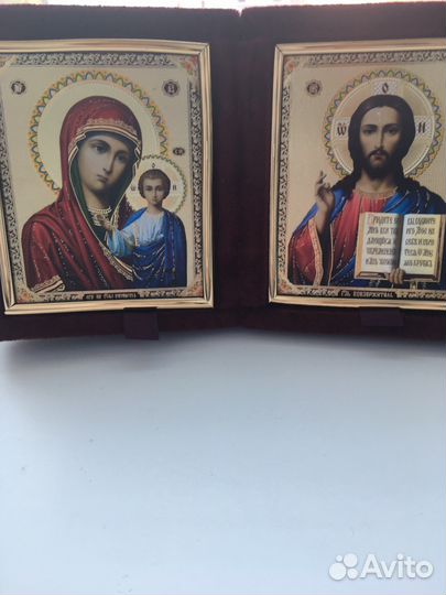 Складень в бархате, новая икона