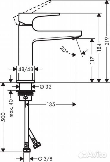 Смеситель для раковины Hansgrohe Metropol 32507700