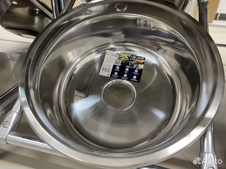 Мойка врезная нержавейка d51 8 мм