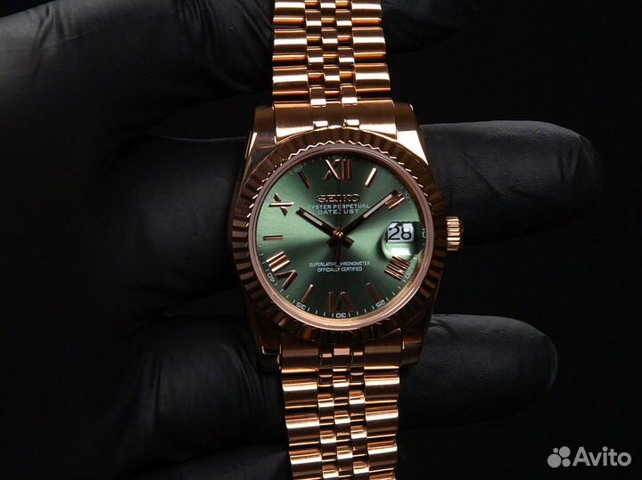 Часы Seiko Datejust 36mm Green-Rose Mod