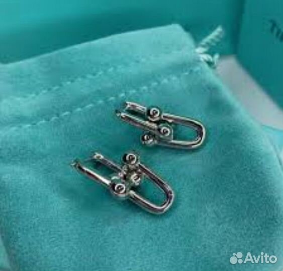 Золотые серьги tiffany HardWear со звеньями 585 п