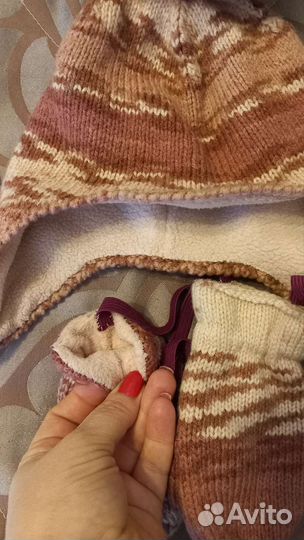 Комплект шапка и варежки