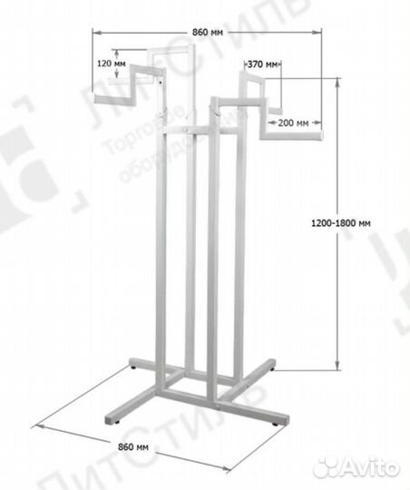 Стойка (вешало) для одежды регулируемое