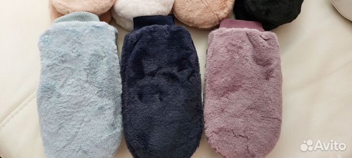 Варежки из экомеха с манжетой