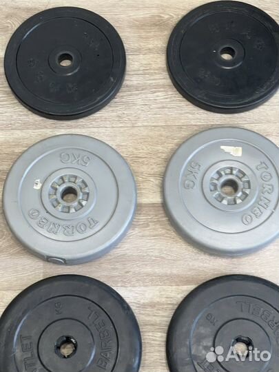 Штанга,гриф,2гантели все разбороное+блины+1гантель