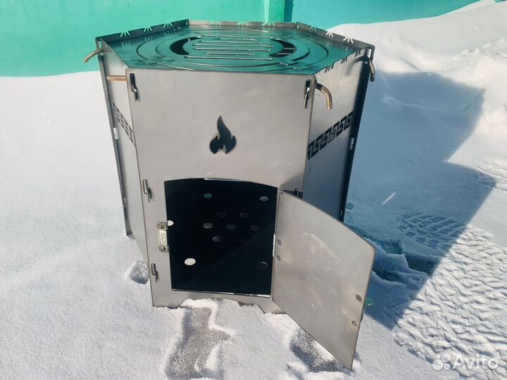 Печь под казан 2 мм с дверцей