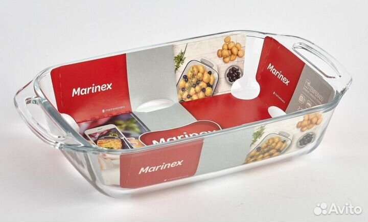 Стеклянная форма 2,7 л для выпечки с ручками