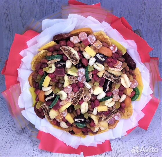 Съедобный букет из сухофруктов. Подарок девушке