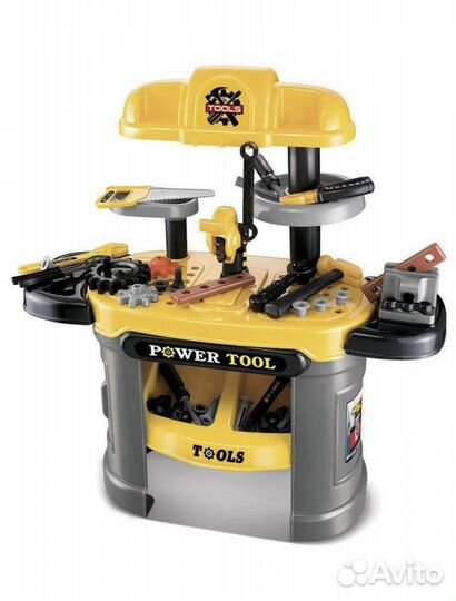 Игрушечные инструменты, набор детский с верстаком