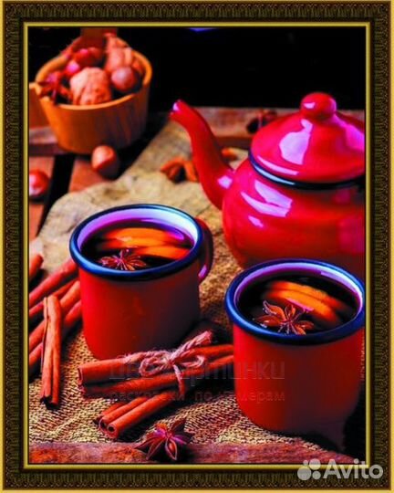 Алмазная мозаика 40x50 Ароматный глинтвейн с кориц