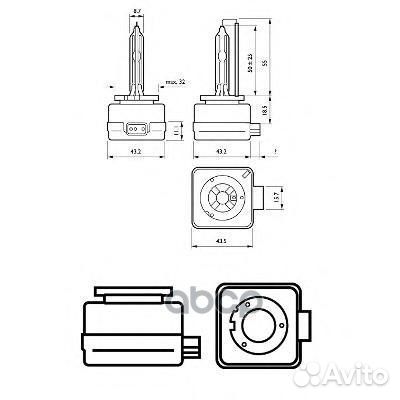 Лампа ксеноновая D1S Vision 4300K 85V 35W PK32d