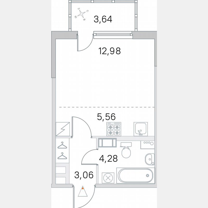 Квартира-студия, 27 м², 3/5 эт.