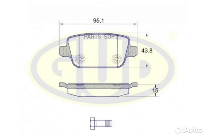 GUD GBP125600 Колодки тормозные дисковые зад