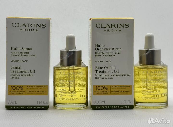 Масло для лица clarins santal/ blue orchid