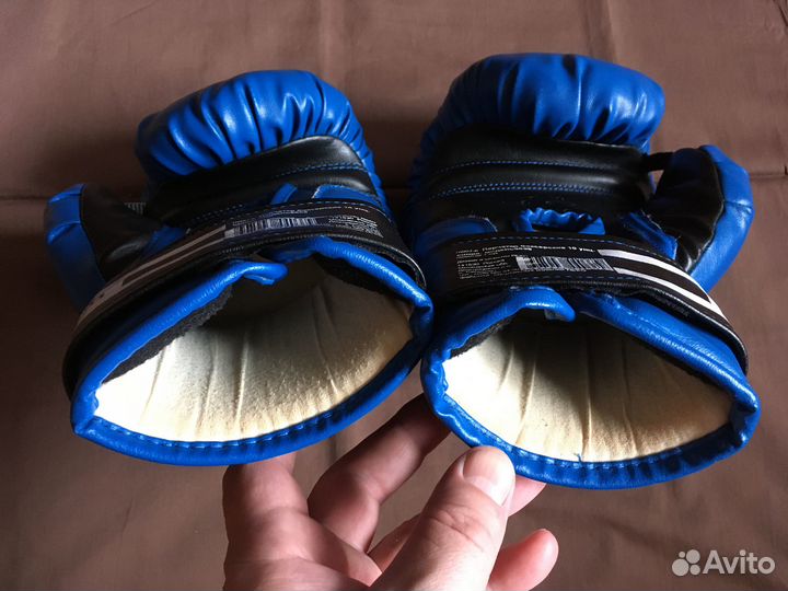 Боксёрские перчатки Leco синие 9808 10 унций