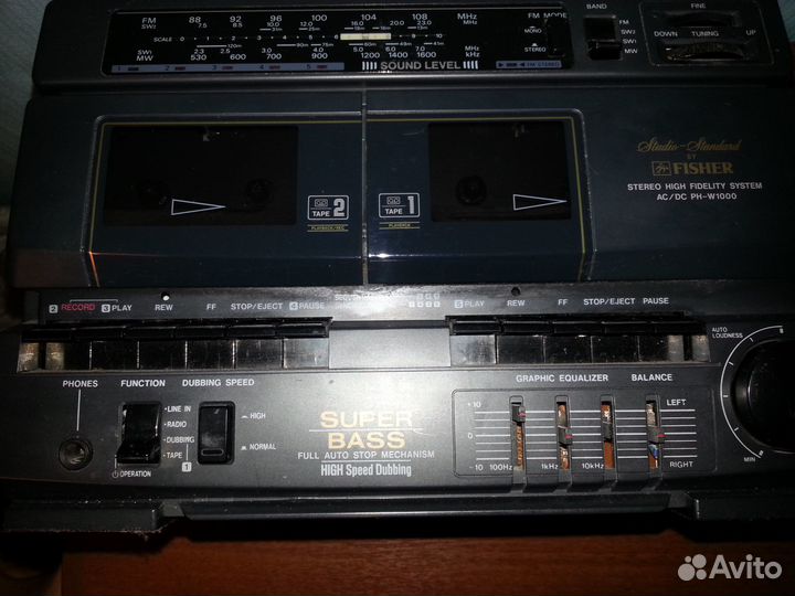 Магнитола Fisher PH - W1000 К Dual Cassette AM/FM