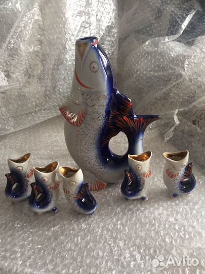 Фарфоровый коньячный набор «Рыбки» СССР