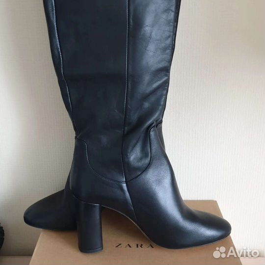 Абсолютно новые сапоги Zara натуральная кожа, 39