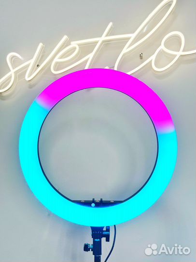 Кольцевая лампа цветная 36 см MJ-36