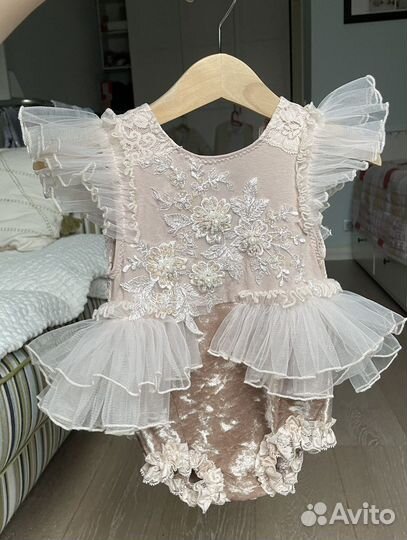 Праздничный ромпер на девочку (1 годик)