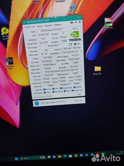 Видеокарта rtx 3070ti