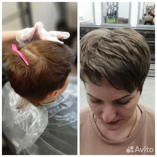 Окрашивание волос, парикмахер