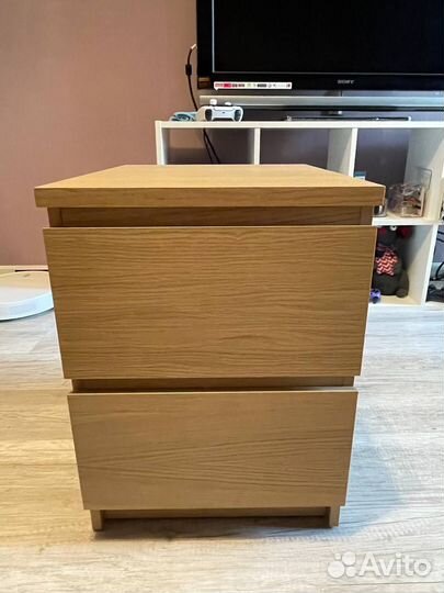 Прикроватная тумба мальм Malm Икея дуб сонома