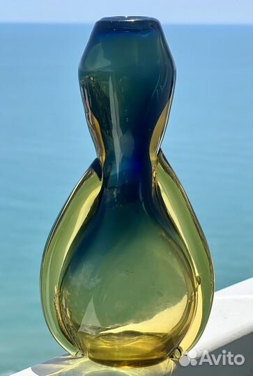 Чешское цветное стекло ваза