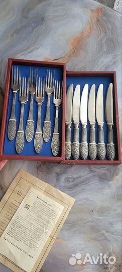 Набор столовых приборов мельхиор СССР