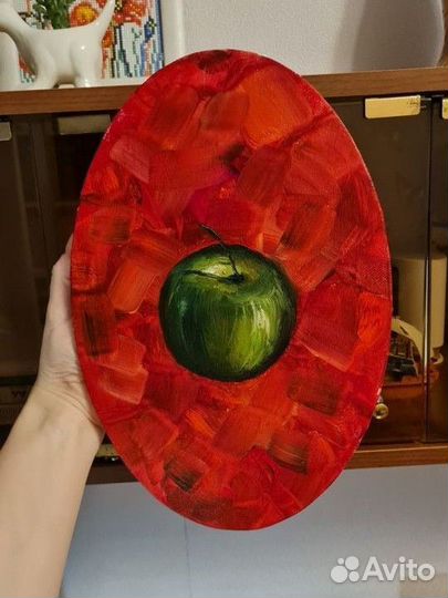 Картина маслом на холсте яблоко