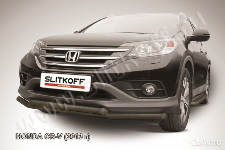 Защита переднего бампера d57+d57 Honda hcrv13-003B