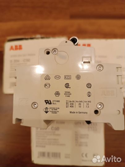 Автоматический выключатель ABB 4-полюсный S204 C50