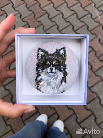 Картина миниатюра на заказ, магнит, значок