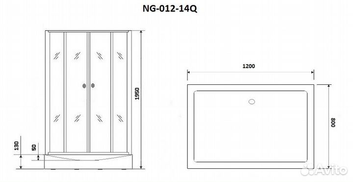 Душевое ограждение Niagara NG-012-14Q black